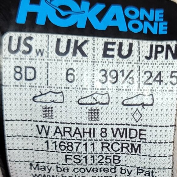 Hoka One One Arahi 8 Wide Women's Size US 8D Rose Cream Athletic Sneakers. - Picture 8 of 9